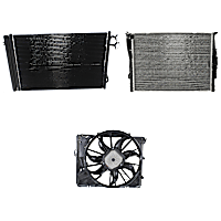 3-Piece Kit A/C Condenser, includes (1) A/C Condenser, (1) Cooling Fan Assembly and (1) Radiator, 3.0L Eng., 6 Cyl.
