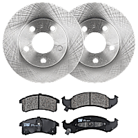 KIT-072524-246 Front Brake Disc and Pad Kit, 2-Wheel Set, Plain Surface, 5 Lugs, Semi-Metallic, includes Brake Disc and Brake Pad Set