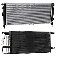2-Piece Kit A/C Condenser, includes (1) A/C Condenser and (1) Radiator, 3.9L Eng., 6 Cyl.