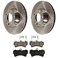KIT-072724-20 Front Brake Disc and Pad Kit, 2-Wheel Set, Plain Surface, 5 Lugs, Semi-Metallic, includes Brake Disc and Brake Pad Set