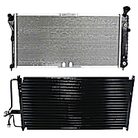 2-Piece Kit A/C Condenser, includes (1) A/C Condenser and (1) Radiator, 3.1L/3.4L/3.8L Eng., 6 Cyl.