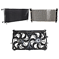 3-Piece Kit A/C Condenser, includes (1) A/C Condenser, (1) Cooling Fan Assembly and (1) Radiator, 6.0L/6.2L Eng., 8 Cyl.