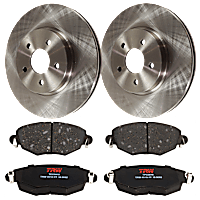 KIT-072924-2441 Front Brake Disc and Pad Kit, Plain Surface 5 Lugs Semi-Metallic