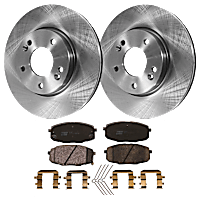 KIT-072924-2587 Front Brake Disc and Pad Kit, Plain Surface 5 Lugs Ceramic