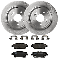 KIT-072924-3033 Rear Brake Disc and Pad Kit, Plain Surface 5 Lugs Semi-metallic
