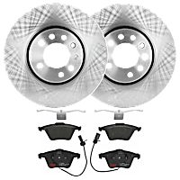 KIT-072924-4453 Front Brake Disc and Pad Kit, Plain Surface 5 Lugs Semi-metallic