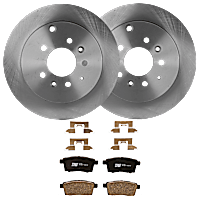 KIT-072924-4691 Rear Brake Disc and Pad Kit, Plain Surface 5 Lugs Ceramic