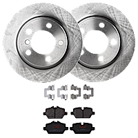 KIT-072924-4953 Rear Brake Disc and Pad Kit, Plain Surface 5 Lugs Semi-metallic