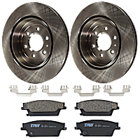 KIT-072924-687 Rear Brake Disc and Pad Kit, Plain Surface 6 Lugs Ceramic