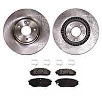 4-Piece Kit Front Brake Disc and Pad Kit, Plain Surface, 5 Lugs, 12.6 in., Ceramic, Pro-Line Series