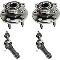 4-Piece Kit Front, Driver and Passenger Side Suspension, includes Tie Rod End and Wheel Hub