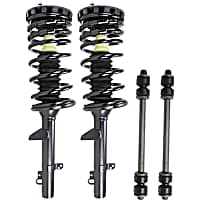 4-Piece Kit Rear, Driver and Passenger Side Suspension with Loaded Struts and Sway Bar Links, Sedan