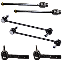 6-Piece Kit Front, Driver and Passenger Side Suspension, includes Sway Bar Link and Tie Rod End