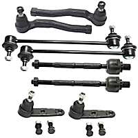 8-Piece Kit Front, Driver and Passenger Side Suspension, includes Ball Joint, Sway Bar Link, and Tie Rod End