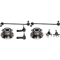 8-Piece Kit Front, Driver and Passenger Side Suspension Includes Ball Joint, Sway Bar Link, Tie Rod End, and Wheel Hub