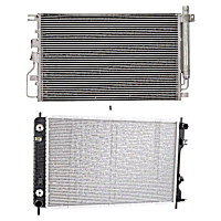 2-Piece Kit A/C Condenser, includes (1) A/C Condenser and (1) Radiator, 2.4L Eng., 4 Cyl.