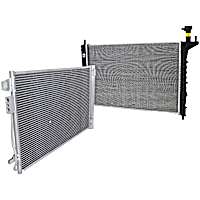 2-Piece Kit Radiator, with A/C Condenser, 3.6L Eng., Plastic Tank