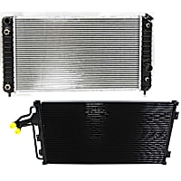 2-Piece Kit Radiator, with  A/C Condenser, 4.3L Eng., Plastic Tank