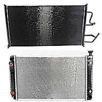 2-Piece Kit Radiator, with  A/C Condenser, 5.0L/5.7L Engines, 28 in. Core Width, with Engine Oil Cooler