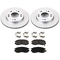 KIT-090221-516 Front Brake Disc and Pad Kit, Plain Surface 5 Lugs Ceramic Evolution Geomet Coated High Carbon