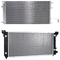 2-Piece Kit Radiator, with A/C Condenser, 8 Cyl., 5.3L/6.2L Engines, Plastic Tank, Aluminum Core, with Transmission Cooler, with Engine Oil Cooler