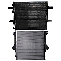 Radiator with  A/C Condenser, 5.9L/6.7L Eng., Plastic Tank