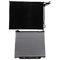 Radiator with  A/C Condenser, 6.8L/5.4L/7.3L Eng., Plastic Tank