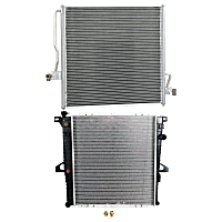 Radiator with A/C Condenser, 4.0L Eng., Plastic Tank