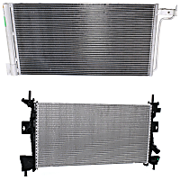 Radiator with A/C Condenser, 2.0L Eng., Plastic Tank