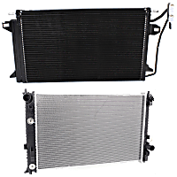 Radiator with A/C Condenser, 2.3L/3.0L Eng., Plastic Tank