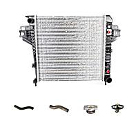 5-Piece Kit Radiator, with Radiator Cap, Radiator Hoses, and Thermostat, 3.7L Engine, Aluminum Core, Plastic Tank