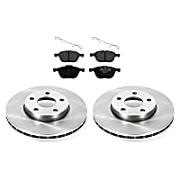 KIT-090821-245 Front Brake Disc and Pad Kit, Plain Surface 5 Lugs Ceramic Autospecialty By Powerstop