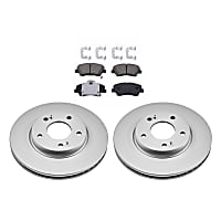 KIT-090821-505 Front Brake Disc and Pad Kit, Plain Surface 5 Lugs Ceramic Evolution Geomet Coated High Carbon