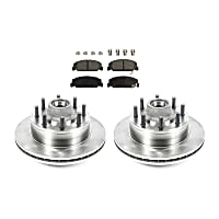 KIT-090821-615 Front Brake Disc and Pad Kit, Plain Surface 8 Lugs Semi-metallic Autospecialty By Powerstop