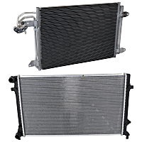 Radiator with A/C Condenser, 2.5L Eng., Plastic Tank