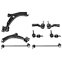 8-Piece Kit Front, Driver and Passenger Side Suspension, includes Control Arm, Sway Bar Link, and Tie Rod End