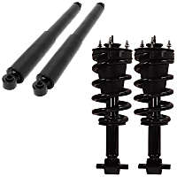 4-Piece Kit Front and Rear, Driver and Passenger Side Shock and Fully Loaded Strut, Four Wheel Drive, Except Electronic Suspension, For Models without Z95 Magnetic Ride Control
