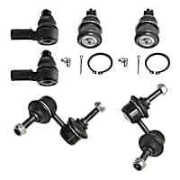 6-Piece Kit Front, Driver and Passenger Side Suspension, includes Ball Joint, Sway Bar Link, and Tie Rod End
