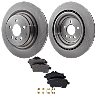 4-Piece Kit Rear Brake Disc and Pad Kit Plain Surface, 5 Lugs, Cast Iron, Organic Pad Material, Pro-Line Series