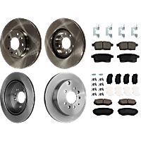 Front and Rear Brake Disc and Pad Kit, Plain Surface, 5 Lugs, Cast Iron , Pro-Line Series