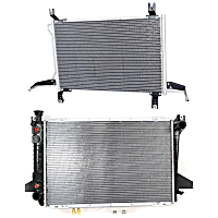 Radiator with  A/C Condenser, 5.0L/5.8L Eng., Plastic Tank