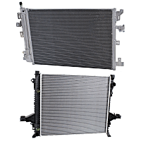 Radiator with A/C Condenser, 2.5L/2.9L/3.2L Eng., Plastic Tank