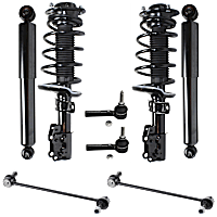 8-Piece Kit Front and Rear, Driver and Passenger Side Suspension Includes Loaded Strut, Shock Absorber, Sway Bar Link, and Tie Rod End