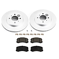 KIT-091421-247 Front Brake Disc and Pad Kit, Plain Surface 5 Lugs 256.54 mm Ceramic Evolution Geomet Coated High Carbon