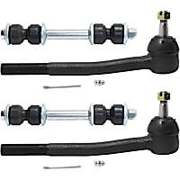 4-Piece Kit Front, Driver and Passenger Side Suspension Includes Sway Bar Links and Tie Rod Ends