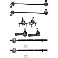 8-Piece Kit Front, Driver and Passenger Side Suspension, includes Ball Joint, Sway Bar Link, and Tie Rod End