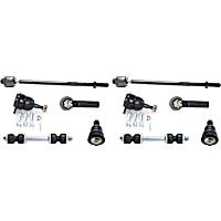 10-Piece Kit Front, Driver and Passenger Side Suspension Includes Ball Joint, Sway Bar Link, and Tie Rod End