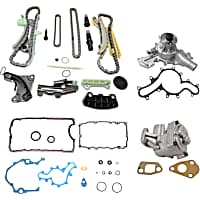 4-Piece Kit Timing Chain, includes Lower Engine Gasket Set, Oil Pump, and Water Pump