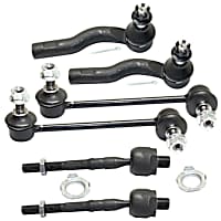 6-Piece Kit Front, Driver and Passenger Side Suspension, includes Sway Bar Link and Tie Rod End