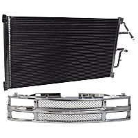 2-Piece Kit, Grille Chrome, Includes (1) A/C Condenser and (1) Grille Assembly